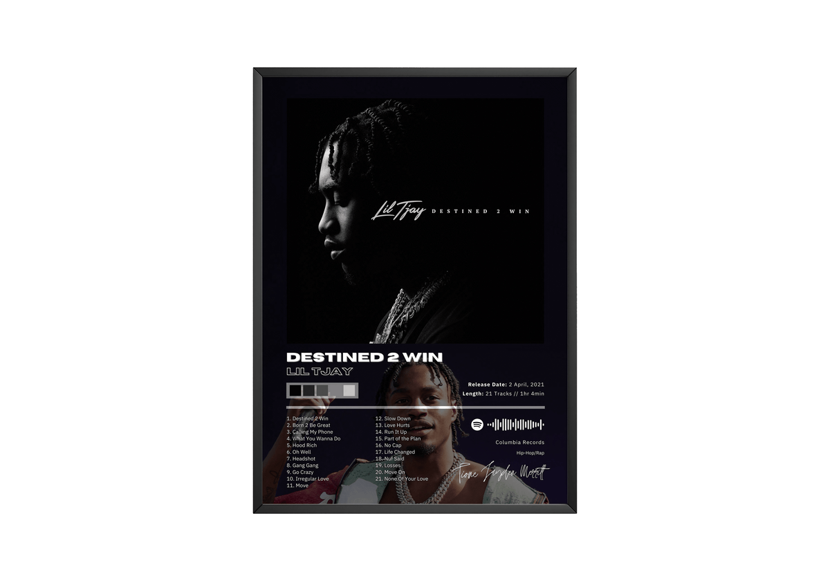 Lil Tjay 'Destined 2 Win' Album Poster - Posters, Prints & Wall Art | HYPE Posters