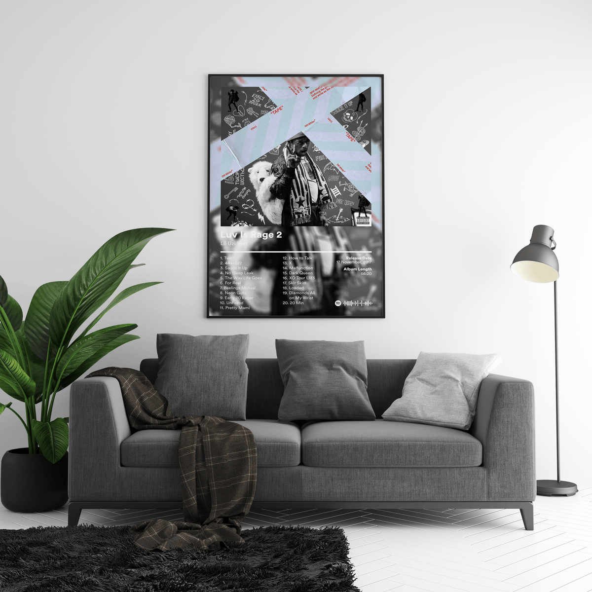 Lil Uzi Vert 'Luv Is Rage 2' Album Poster - Posters, Prints & Wall Art | HYPE Posters