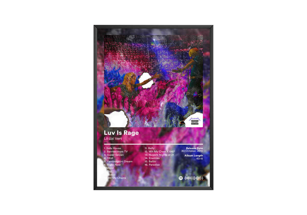 Lil Uzi Vert 'Luv Is Rage' Album Poster - Posters, Prints & Wall Art | HYPE Posters