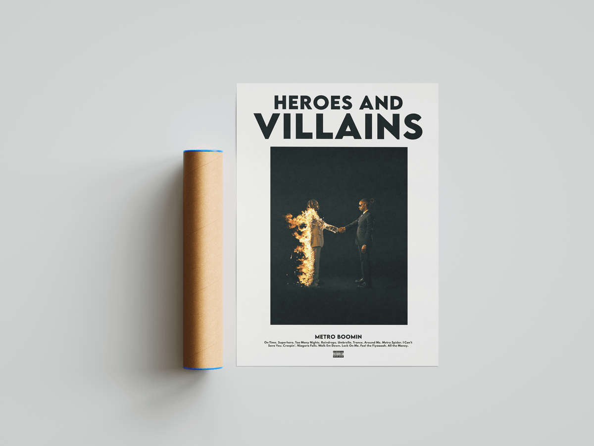 Metro Boomin 'Heroes & Villains' V2 Poster - Posters, Prints & Wall Art | HYPE Posters