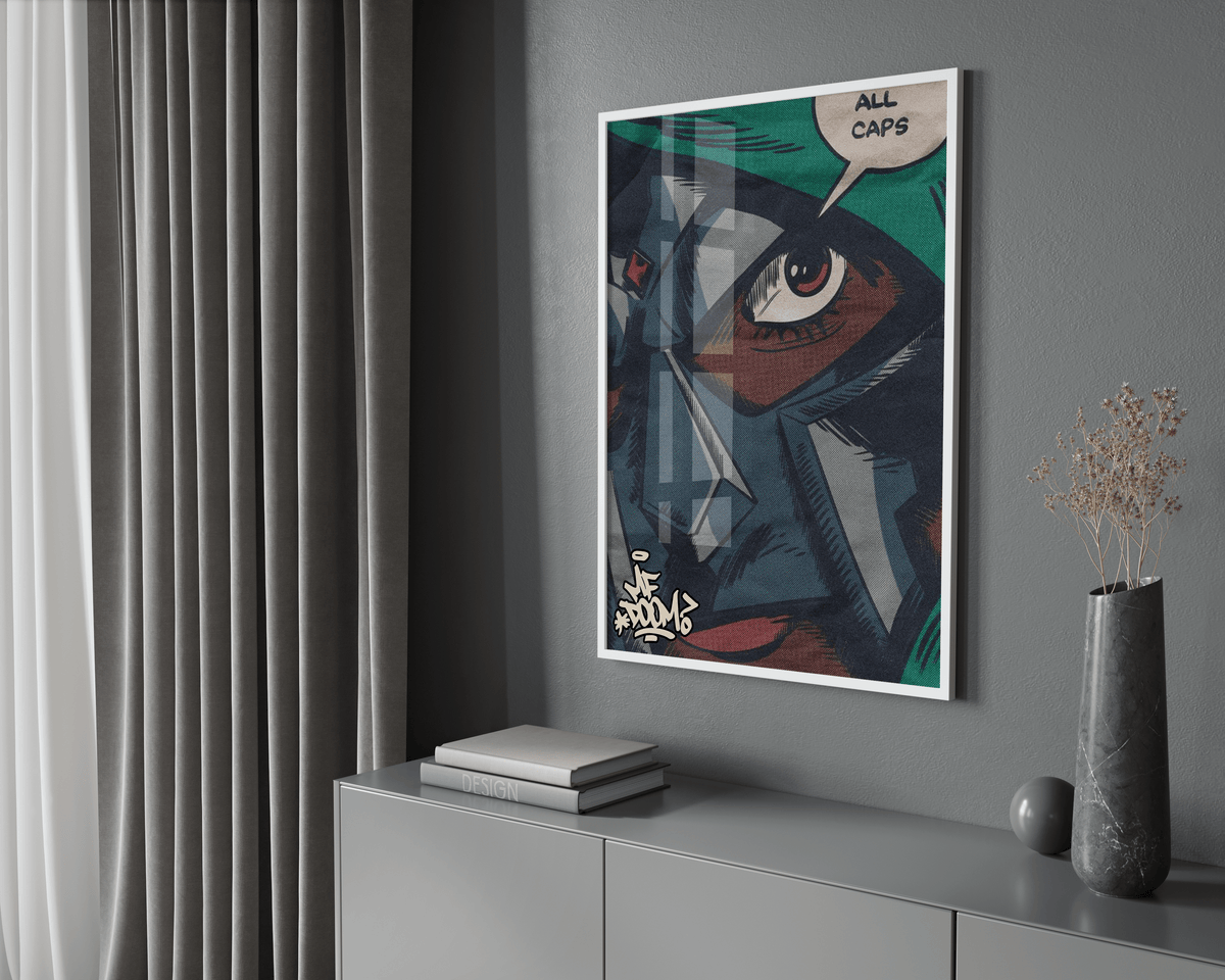MF Doom 'All Caps' Poster - Posters, Prints & Wall Art | HYPE Posters