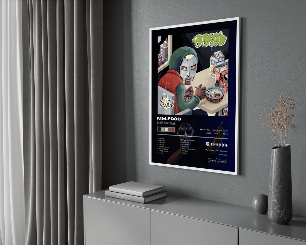 MF DOOM 'Mm..Food' Album Poster - Posters, Prints & Wall Art | HYPE Posters