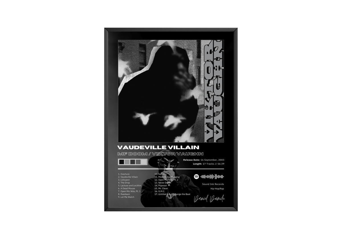 MF DOOM 'Vaudeville Villain' Album Poster - Posters, Prints & Wall Art | HYPE Posters