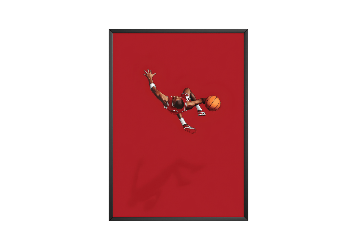 Michael Jordan Red Minimalist Poster - Posters, Prints & Wall Art | HYPE Posters