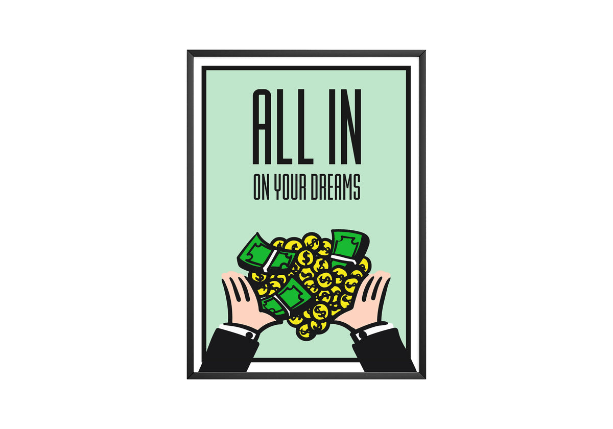 Monopoly 'All In On Your Dreams' Poster - Posters, Prints & Wall Art | HYPE Posters