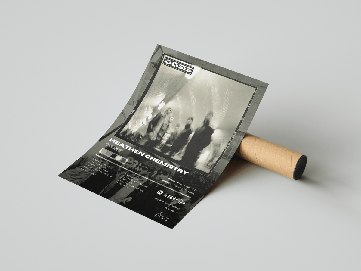 Oasis 'Heathen Chemistry' Album Poster - Posters, Prints & Wall Art | HYPE Posters