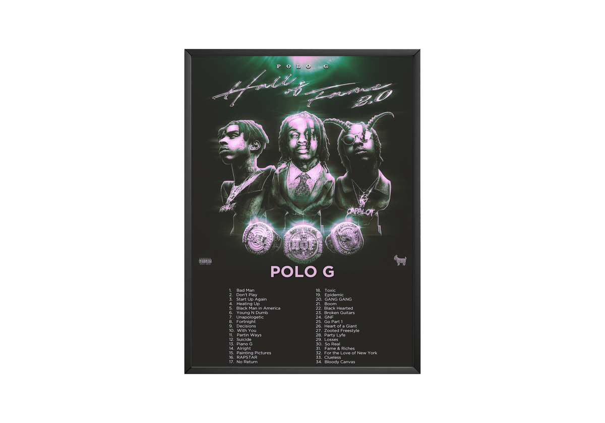 Polo G - "Hall Of Fame 2.0" Album Poster - Posters, Prints & Wall Art | HYPE Posters