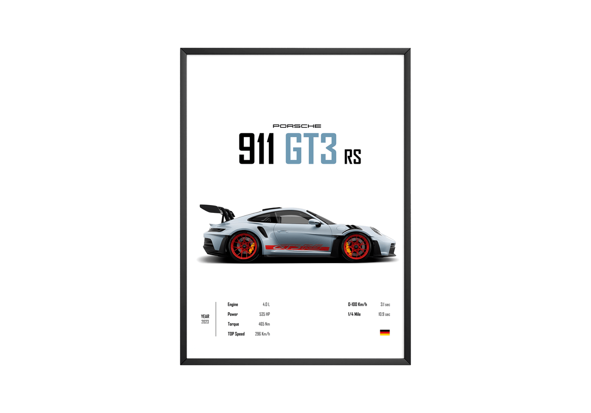 Porsche 911 GT3 RS Livery 'CORE' Car Poster - Posters, Prints & Wall Art | HYPE Posters