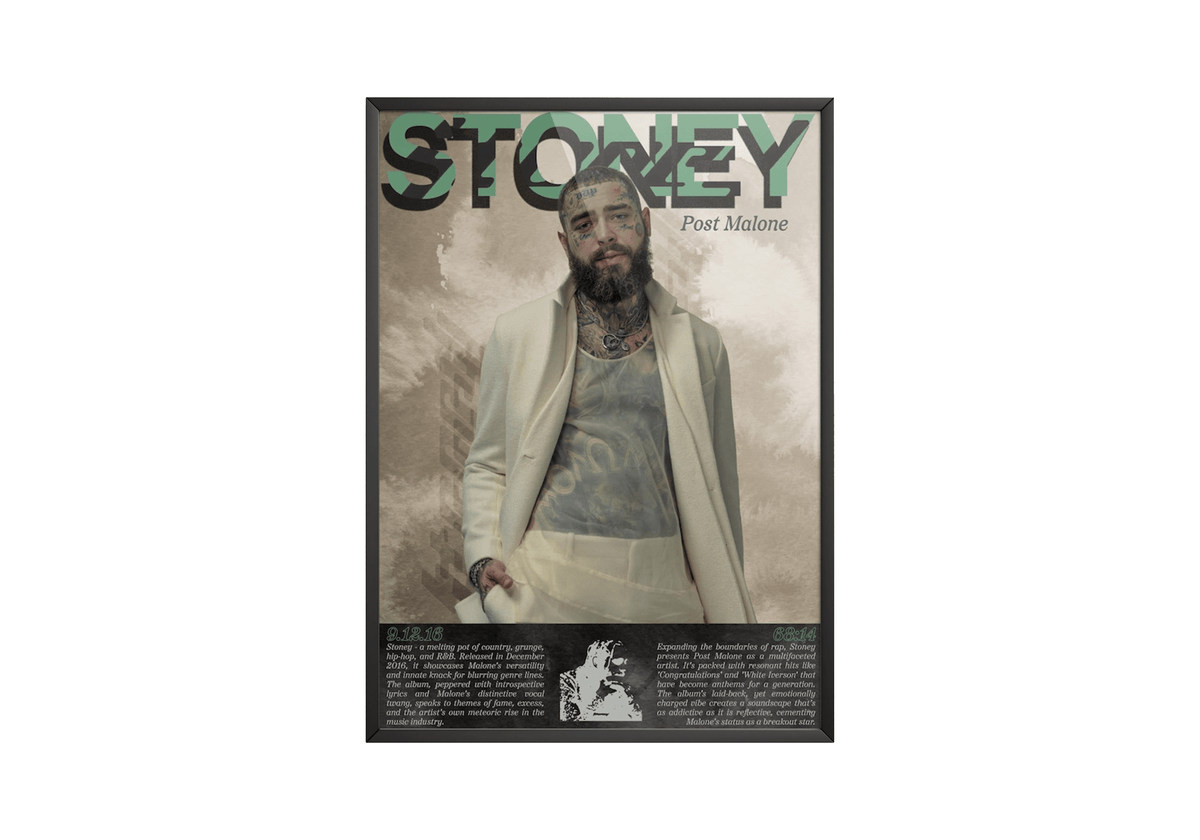 Post Malone 'Stoney' Written Poster - Posters, Prints & Wall Art | HYPE Posters