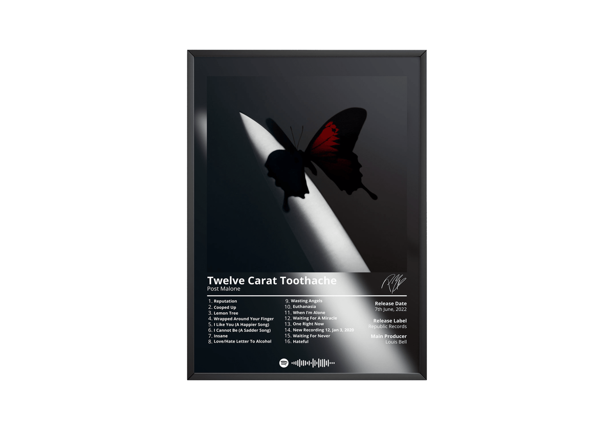 Post Malone 'Twelve Carat Toothache' Album Poster - Posters, Prints & Wall Art | HYPE Posters