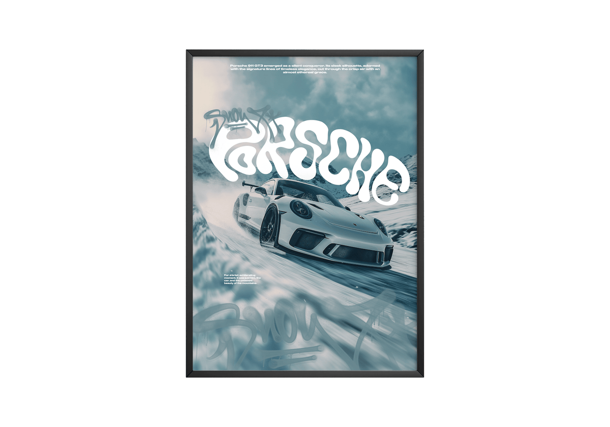 Snowy Porsche 911 GT3 Poster - Posters, Prints & Wall Art | HYPE Posters