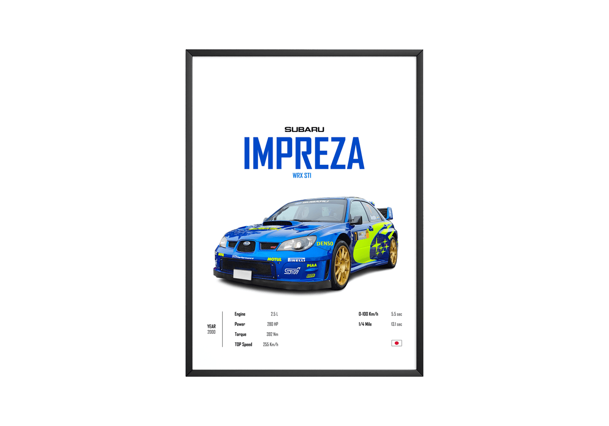 Subaru Impreza WRX STI 'CORE' Car Poster - Posters, Prints & Wall Art | HYPE Posters