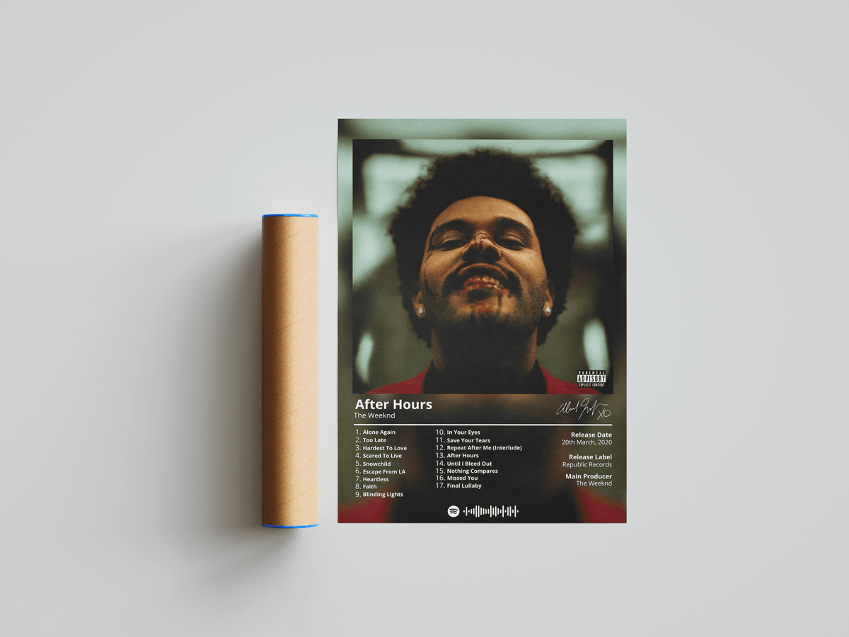 The Weeknd 'After Hours' Album Poster - Posters, Prints & Wall Art | HYPE Posters