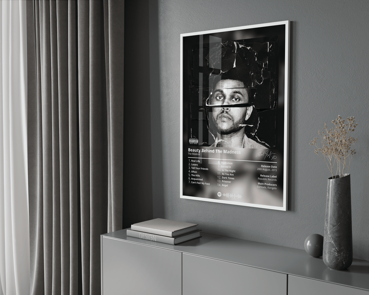 The Weeknd 'Beauty Behind The Madness' Album Poster - Posters, Prints & Wall Art | HYPE Posters