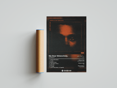 The Weeknd 'My Dear Melancholy' Album Poster - Posters, Prints & Wall Art | HYPE Posters