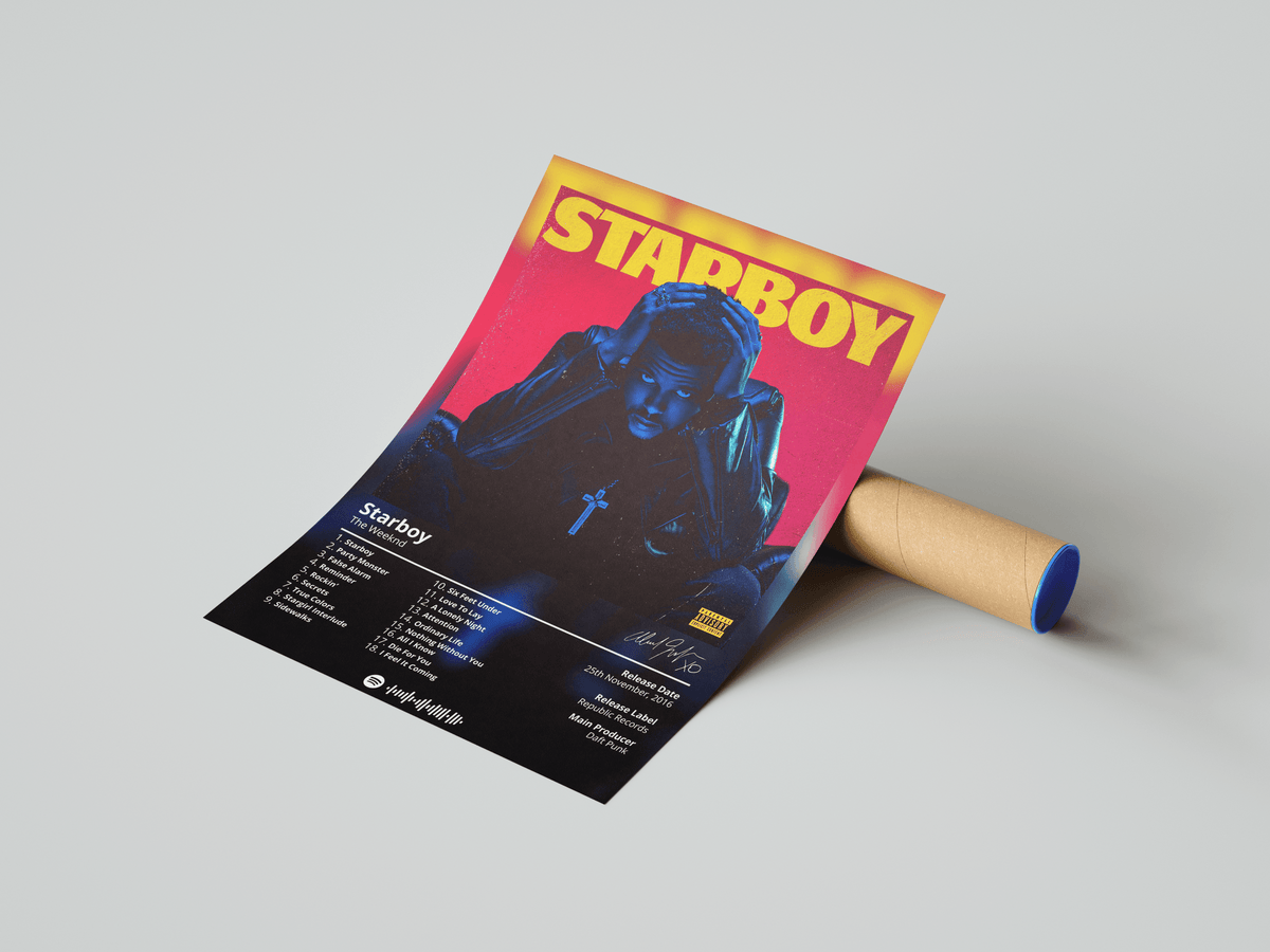 The Weeknd 'Starboy' Album Poster - Posters, Prints & Wall Art | HYPE Posters