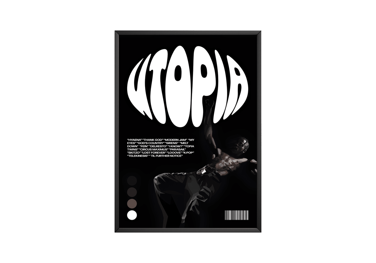 Travis Scott 'Utopia' Barcode Poster - Posters, Prints & Wall Art | HYPE Posters