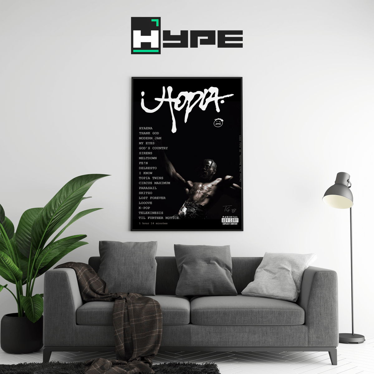 Travis Scott Utopia Tracklist Poster - Posters, Prints & Wall Art | HYPE Posters