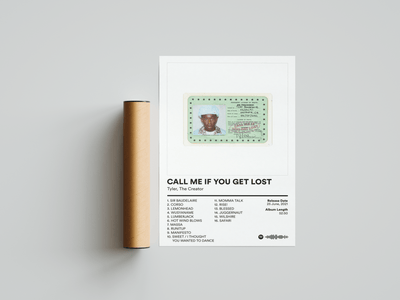 Tyler The Creator 'CALL ME IF YOU GET LOST' Album Poster - Posters, Prints & Wall Art | HYPE Posters