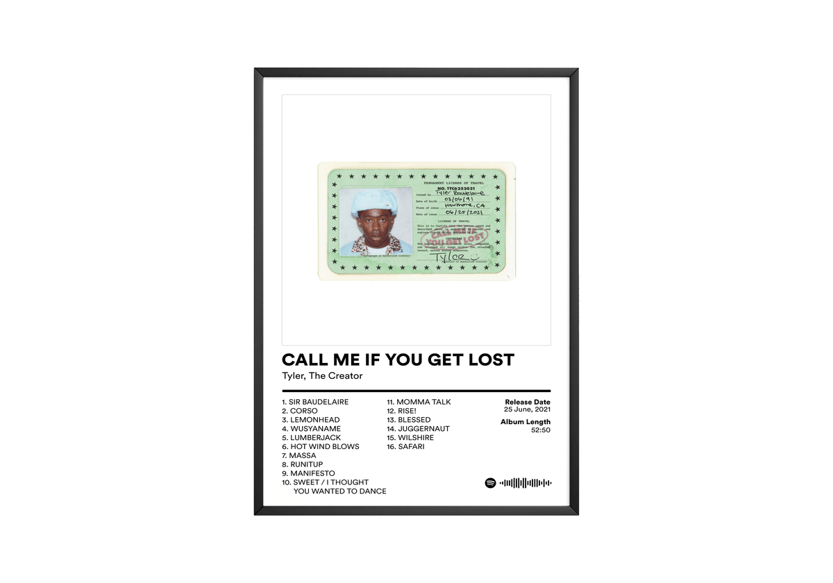 Tyler The Creator 'CALL ME IF YOU GET LOST' Album Poster - Posters, Prints & Wall Art | HYPE Posters