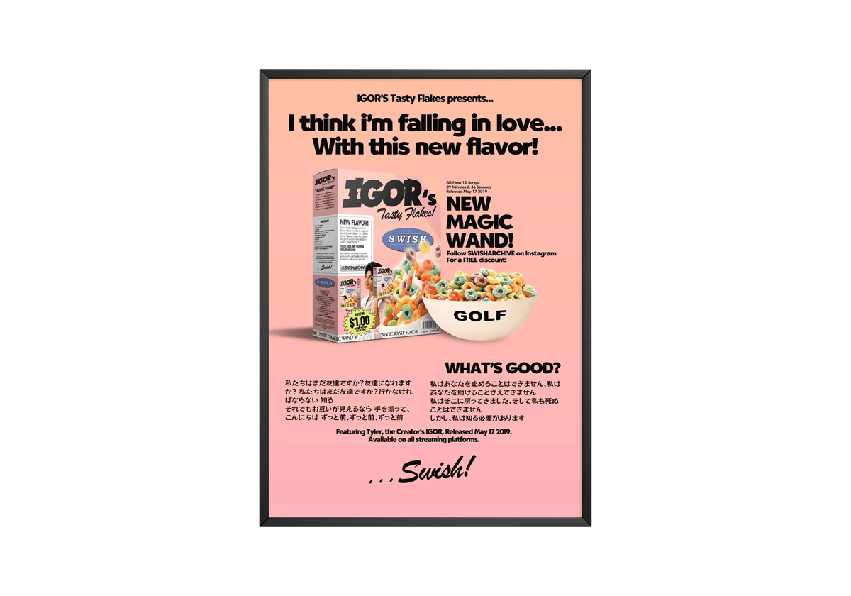 Tyler The Creator - Igor Cereal Poster - Posters, Prints & Wall Art | HYPE Posters