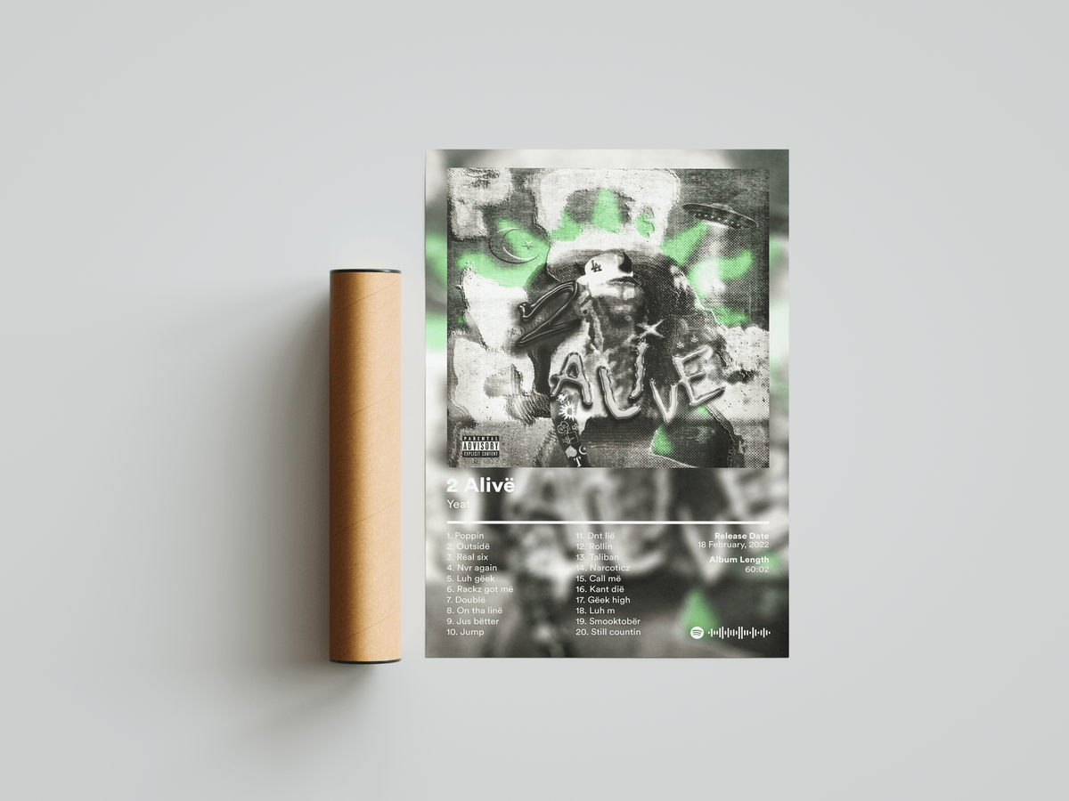 Yeat '2 Alivë' Album Poster - Posters, Prints & Wall Art | HYPE Posters
