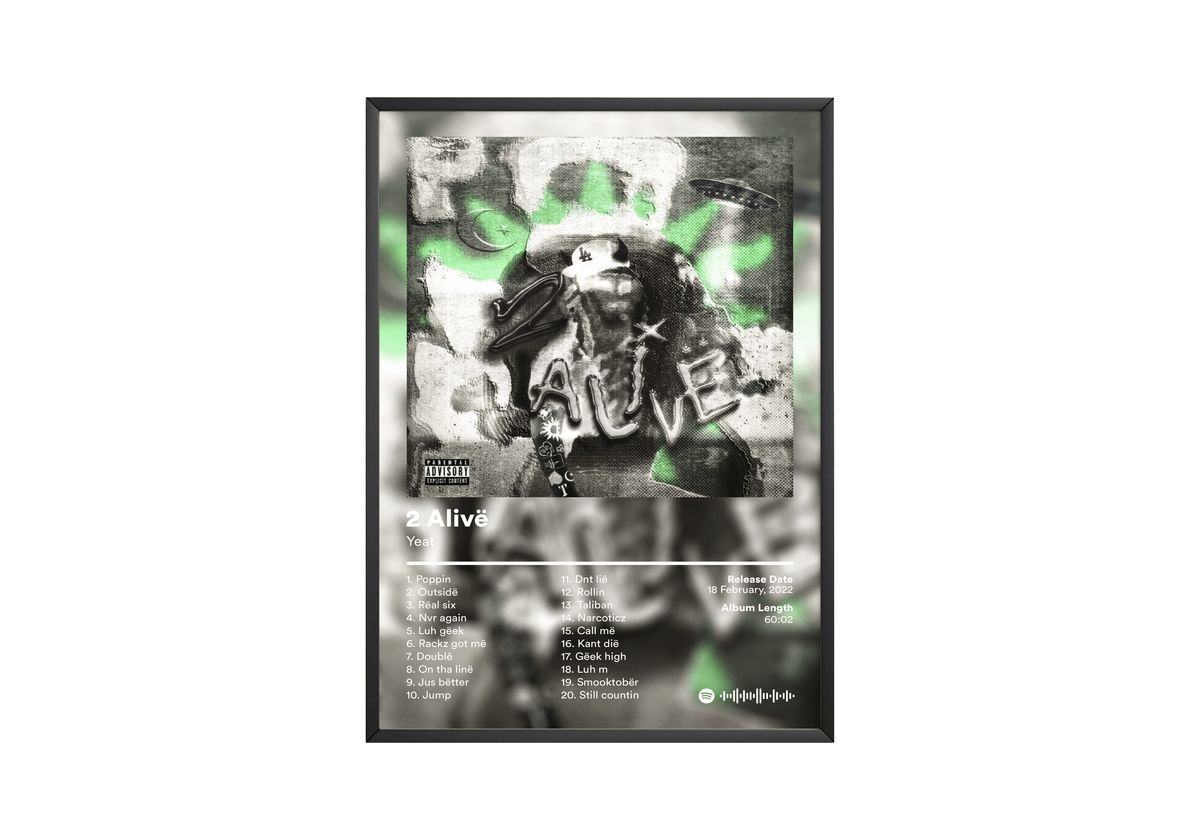 Yeat '2 Alivë' Album Poster - Posters, Prints & Wall Art | HYPE Posters