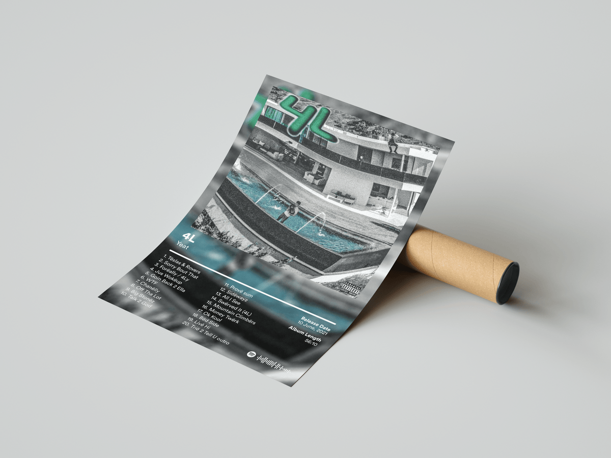 Yeat '4L' Album Poster - Posters, Prints & Wall Art | HYPE Posters