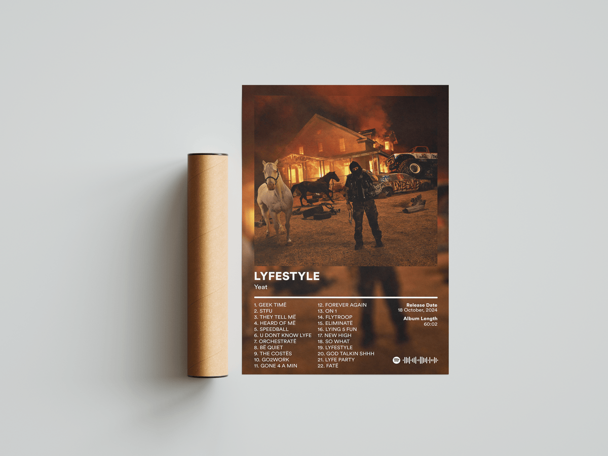 Yeat 'LYFESTYLE' Album Poster - Posters, Prints & Wall Art | HYPE Posters